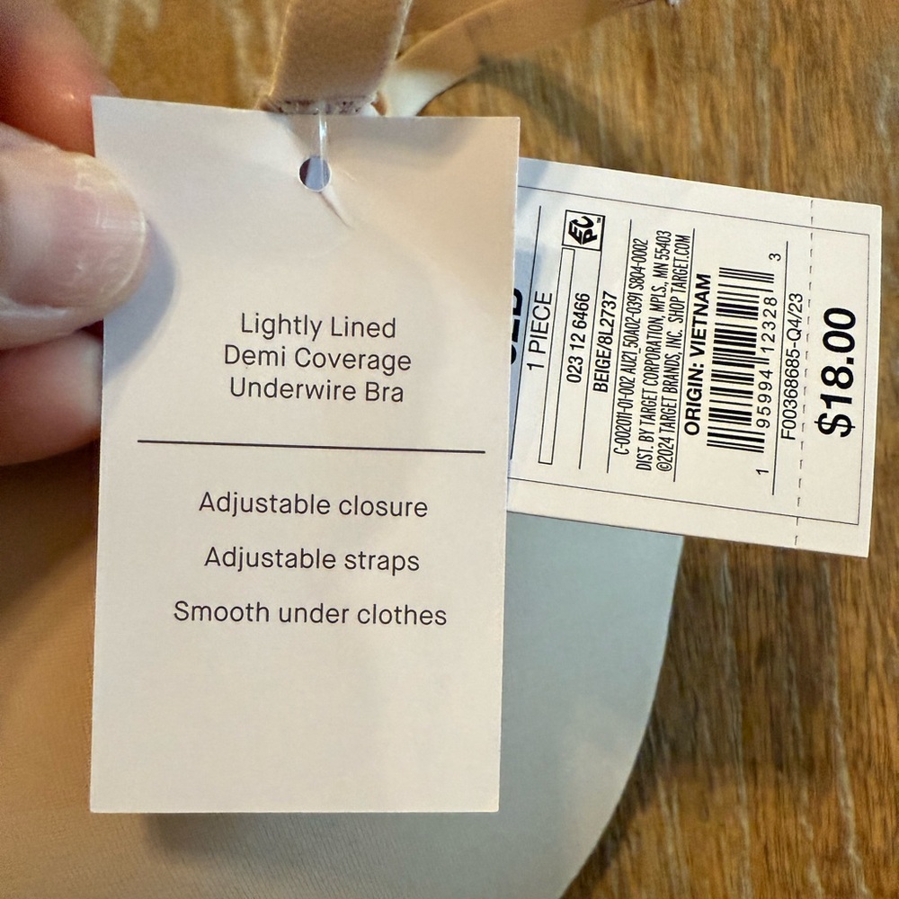 NWT AUDEN Demi Coverage Lightly Lined Underwire Bra Women’s Size 32B - Picture 3 of 8